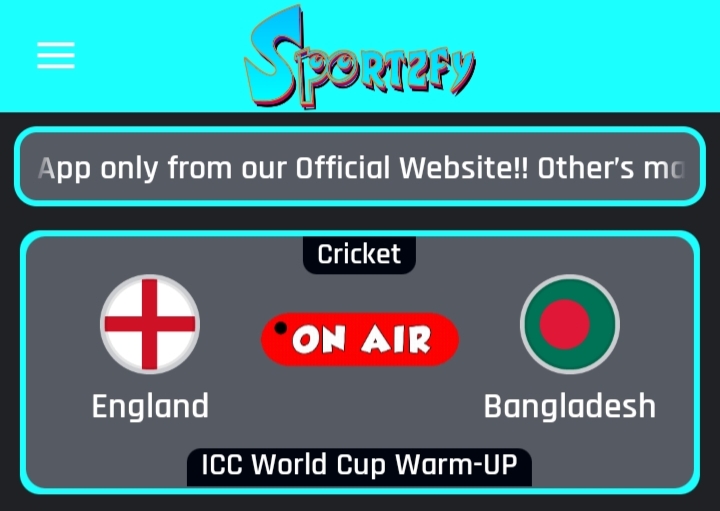 Sportzfy অ্যাপে ক্রিকেট লাইভ খেলা